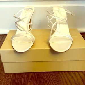 SERGIO ROSSI Satin Strappy Bridal Heels sandals